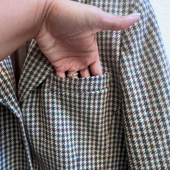 REAR Vintage Pendleton Blazer 100% Virgin Wool Tweed Houndstooth Women's Size 8 - Picture 5 of 8